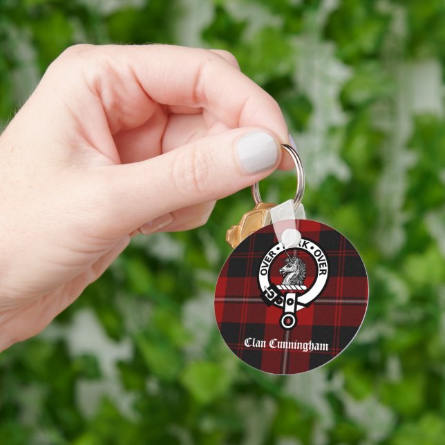 Clan Cunningham Abzeichen & Tartan Schlüsselanhänger (Hand)