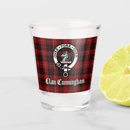 Clan Cunningham Abzeichen & Tartan Schnapsglas