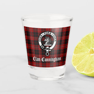 Clan Cunningham Abzeichen & Tartan Schnapsglas