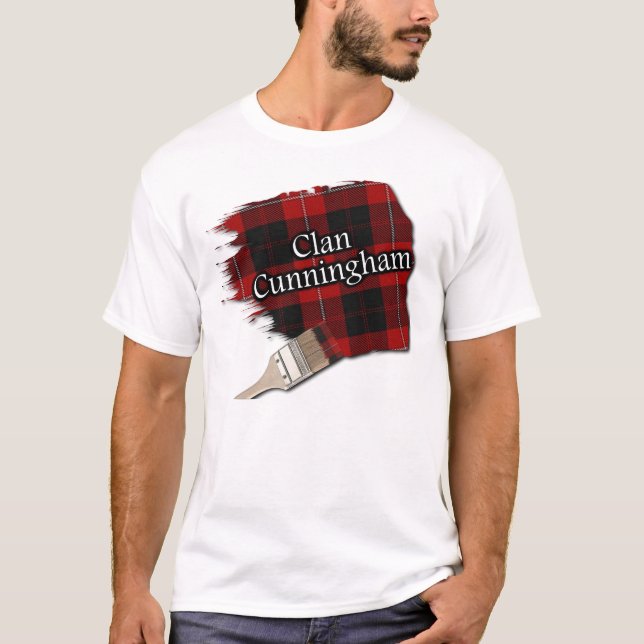 Clan Cunningham Scottish Tartan Paint Shirt (Vorderseite)