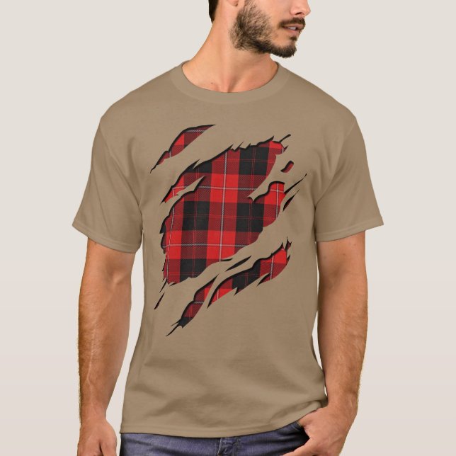 Clan Cunningham Tartan Karierte Wirkungen T-Shirt (Vorderseite)