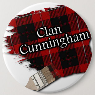 Clan Cunningham Tartan Paint Brush Button