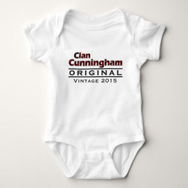 Clan Cunningham Vintag anpassen Baby Strampler (Vorderseite)