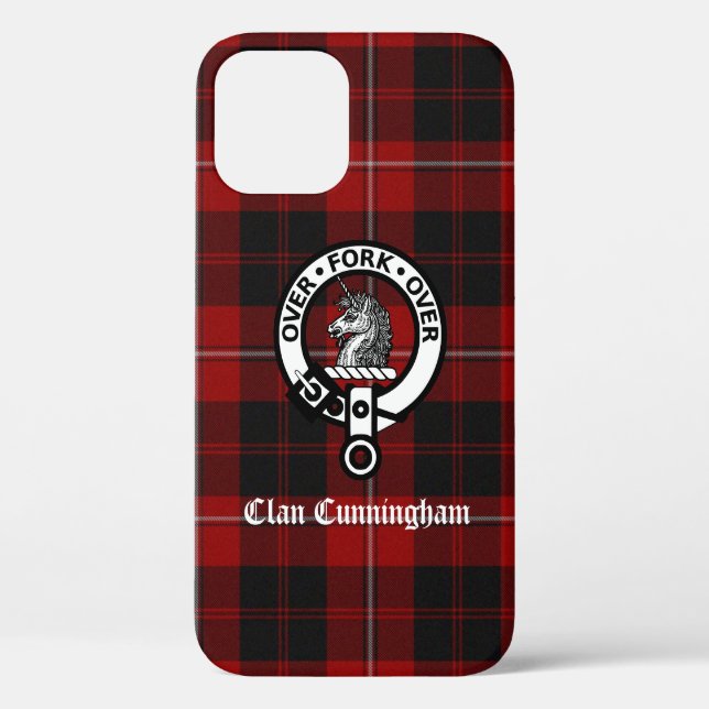 Clan Cunningham Wappen Abzeichen und Tartan Case-Mate iPhone Hülle (Rückseite)