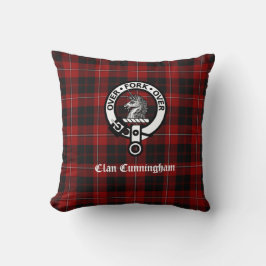 Clan Cunningham Wappen Abzeichen und Tartan Kissen