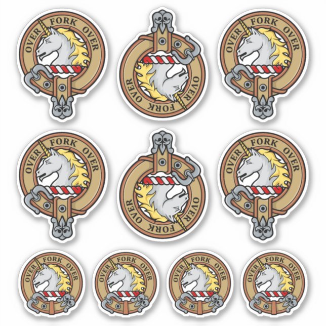 Clan Cunningham Wappen Sticker Set (Vorderseite)