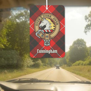 Clan Cunningham Wappen über Tartan Autolufterfrischer