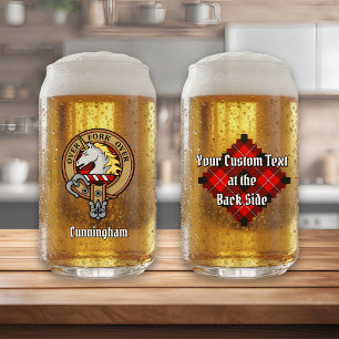 Clan Cunningham Wappen über Tartan Dosenglas