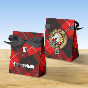 Clan Cunningham Wappen über Tartan Geschenkschachtel