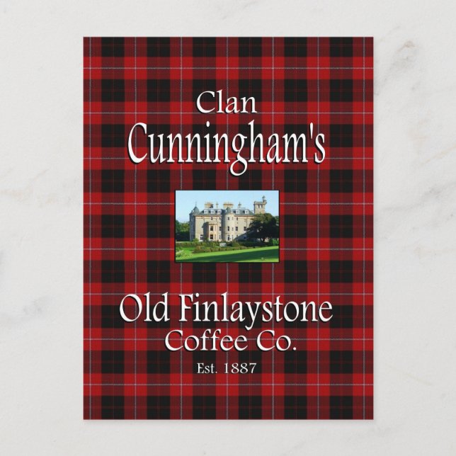 Clan Cunninghams Old Finlaystone Coffee Co. Postkarte (Vorderseite)
