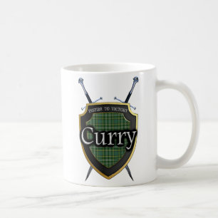 Clan Currie Curry Tartan Schild & Schwerter Kaffeetasse