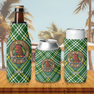 Clan Currie Rooster Wappen über Tartan Flaschenkühler