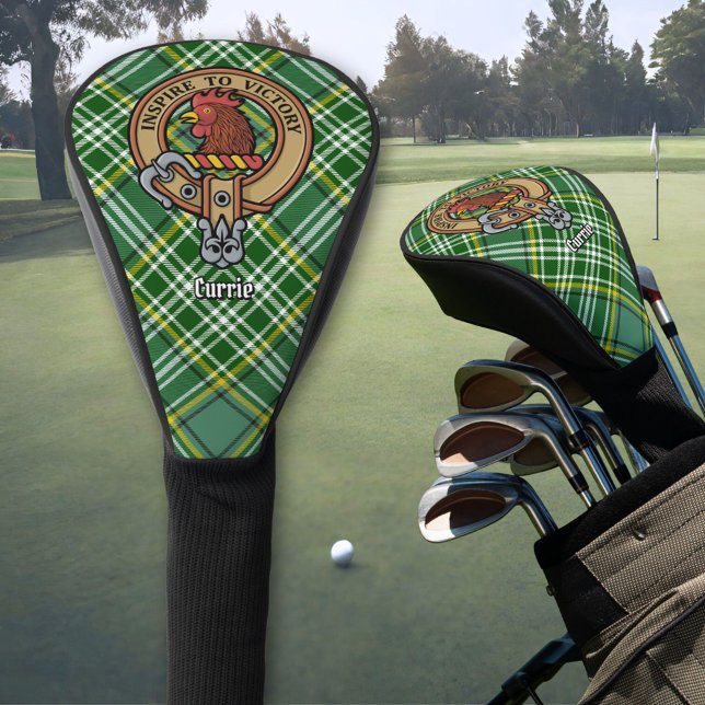 Clan Currie Rooster Wappen über Tartan Golf Headcover (Von Creator hochgeladen)