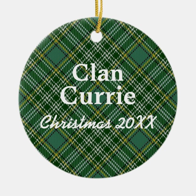 Clan Currie Scottish Tartan Keramik Ornament (Vorne)