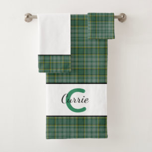 Clan CurrieTartan mit Monogramm Bad-Tuch-Set Badhandtuch Set