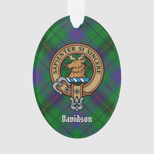 Clan Davidson Crest sur Tartan (devant)