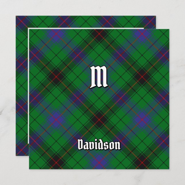 Clan Davidson Tartan Einladung (Vorne/Hinten)