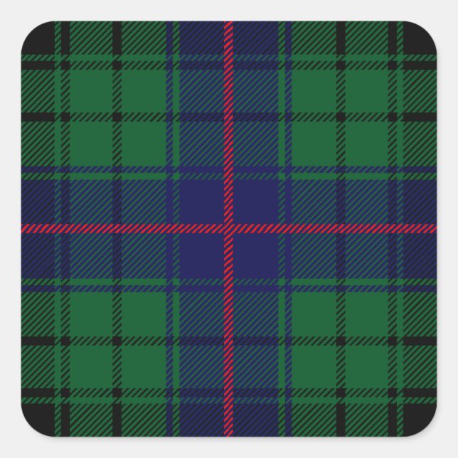 Clan Davidson Tartan Quadratischer Aufkleber (Vorderseite)