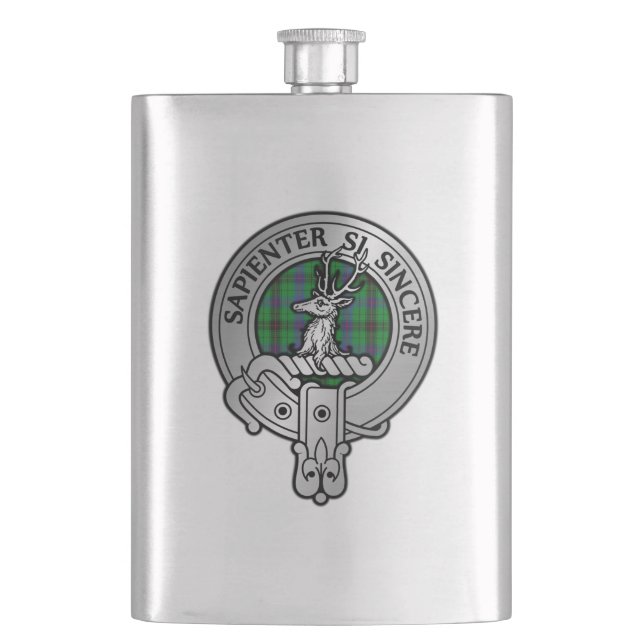 Clan Davidson Wappen & Tartan Flachmann (Vorderseite)