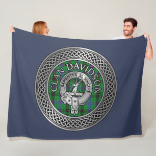 Clan Davidson Wappen & Tartan Knot Fleecedecke