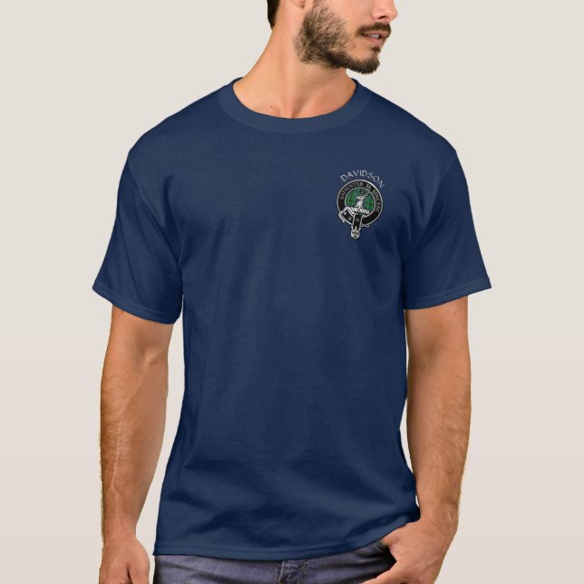Clan Davidson Wappen & Tartan T - Shirt (Vorderseite)