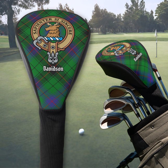 Clan Davidson Wappen über Tartan Golf Headcover (Von Creator hochgeladen)