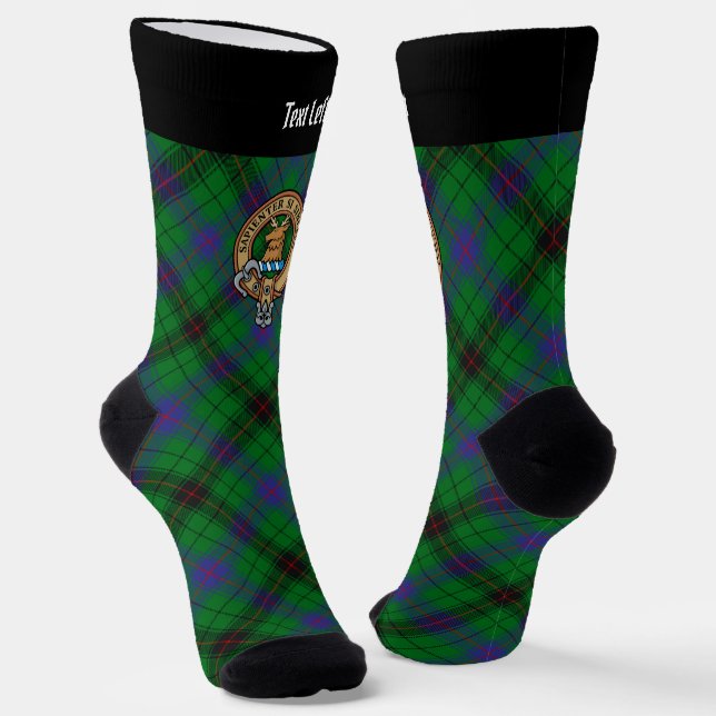 Clan Davidson Wappen über Tartan Socken (Gewinkelt)