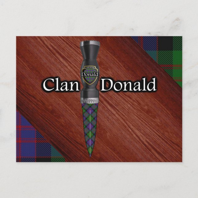 Clan Donald Tartan Sgian Dubh Blade Postkarte (Vorderseite)
