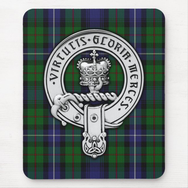 Clan Donnachaidh (Robertson) Crest /Hunting Tartan Mousepad (Vorne)