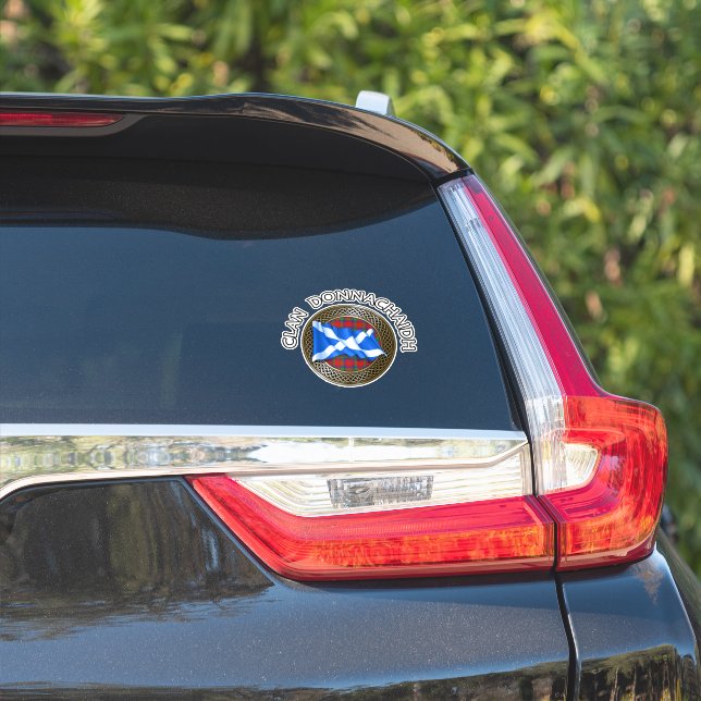 Clan Donnachaidh | Robertson Tartan Knot & Flag Aufkleber (Auto Seite)