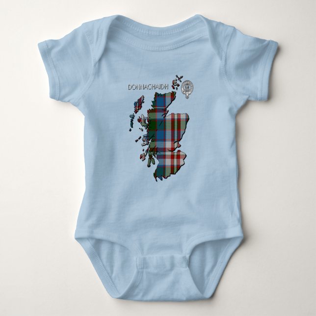Clan Donnachaidh (Robertson) Wappen & Dress Tartan Baby Strampler (Vorderseite)
