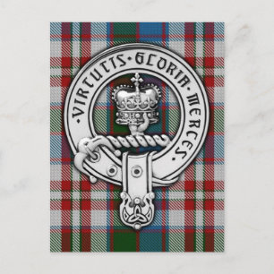 Clan Donnachaidh (Robertson) Wappen & Dress Tartan Postkarte
