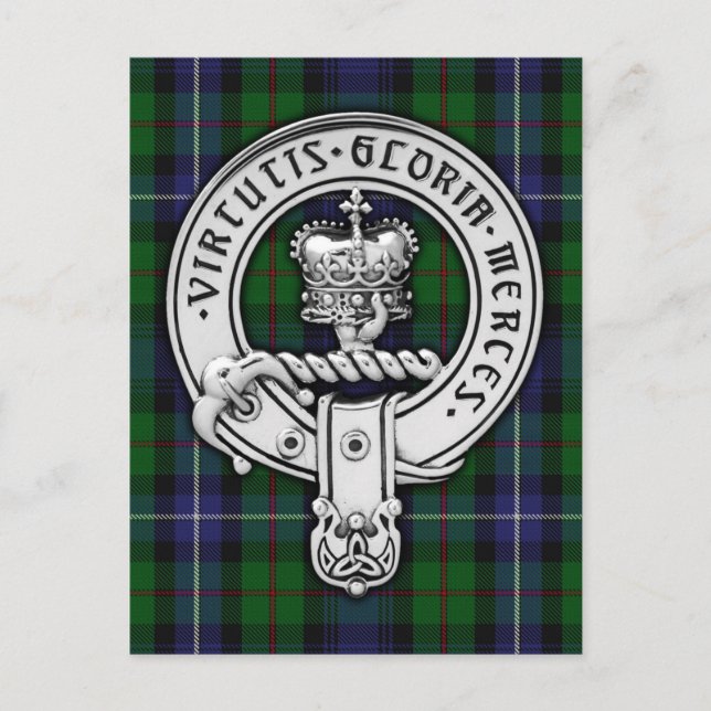 Clan Donnachaidh (Robertson) Wappen /Jagd Tartan Postkarte (Vorderseite)