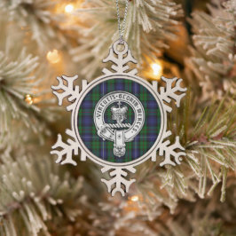 Clan Donnachaidh (Robertson) Wappen /Jagd Tartan Schneeflocken Zinn-Ornament