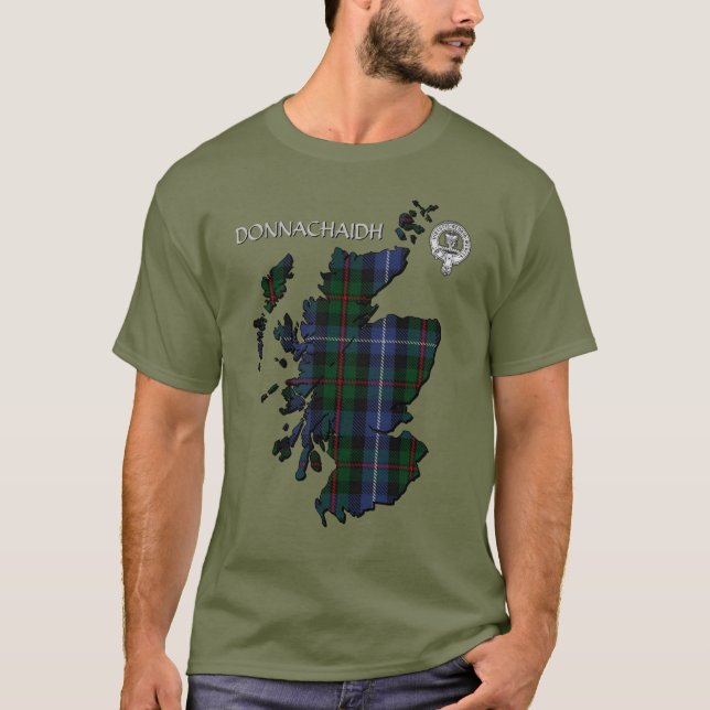 Clan Donnachaidh (Robertson) Wappen /Jagd Tartan T-Shirt (Vorderseite)