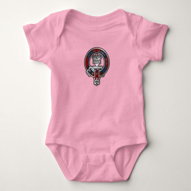 Clan Donnachaidh (Robertson) Wappen & Tartan Baby Strampler (Vorderseite)