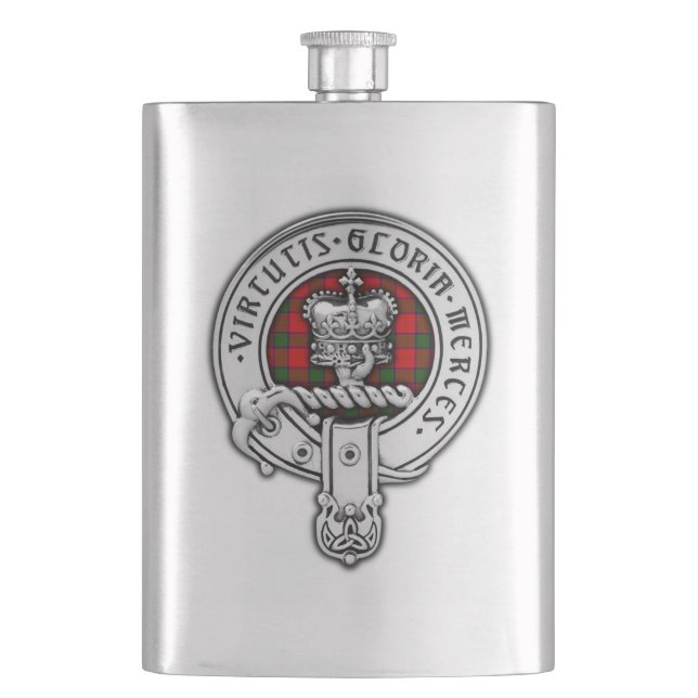 Clan Donnachaidh (Robertson) Wappen & Tartan Flachmann (Vorderseite)