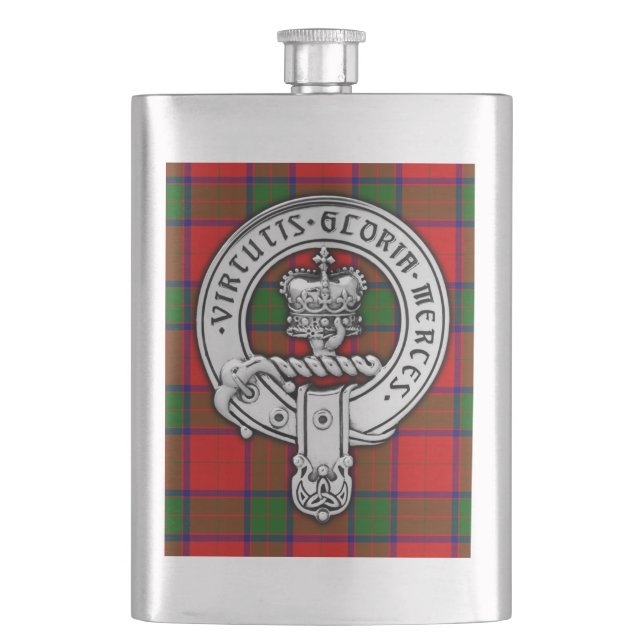 Clan Donnachaidh (Robertson) Wappen & Tartan Flachmann (Vorderseite)