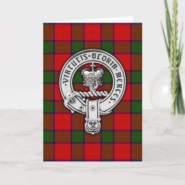 Clan Donnachaidh (Robertson) Wappen & Tartan Karte (Vorderseite)