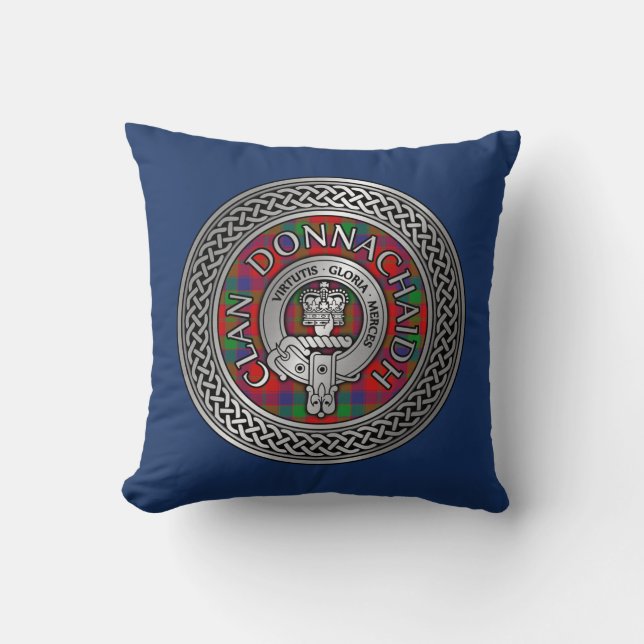 Clan Donnachaidh | Robertson Wappen & Tartan Knot Kissen (Vorderseite)