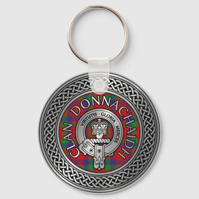Clan Donnachaidh | Robertson Wappen & Tartan Knot Schlüsselanhänger (Vorderseite)