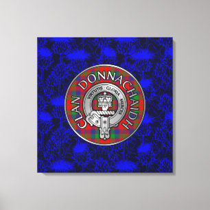 Clan Donnachaidh Wappen & Tartan auf Thistle Leinwanddruck