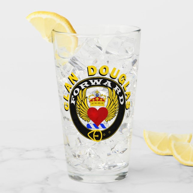 Clan Douglas "FORWARD" 16oz Glass Tumbler (Vorderseite Ice)