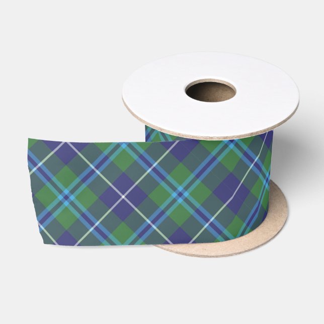 Clan Douglas Kariert Tartan Green Black Karo Satinband (Spule)