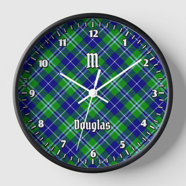 Clan Douglas Tartan Uhr (Vorderseite)