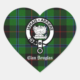 Clan Douglas Tartan Wappen Herz-Aufkleber