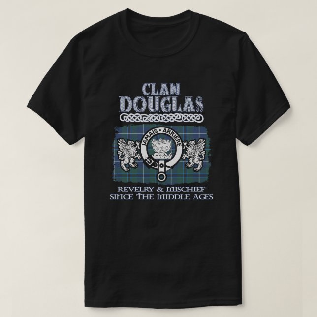 Clan Douglas Wappen Schottischer Clans Schottische T-Shirt (Design vorne)