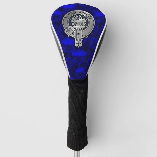 Clan Douglas Wappen & Tartan auf Thistle Golf Headcover (Vorderseite)