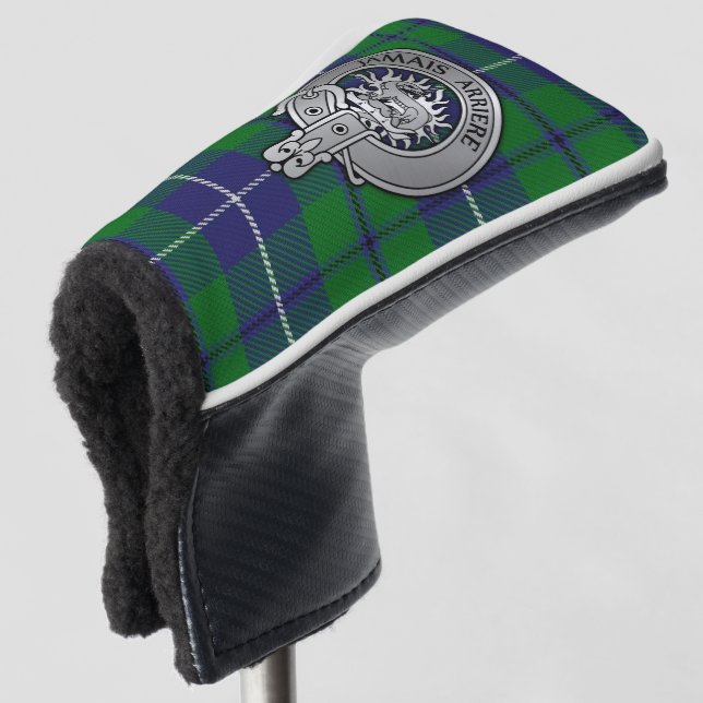 Clan Douglas Wappen & Tartan Golf Headcover (3/4 Vorderseite)