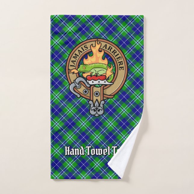 Clan Douglas Wappen über Tartan Badhandtuch Set (Handtuch)